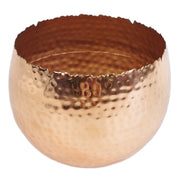 Artificial Christmas Xmas Red Poinsettia 40cm Copper Curved Metal Planter